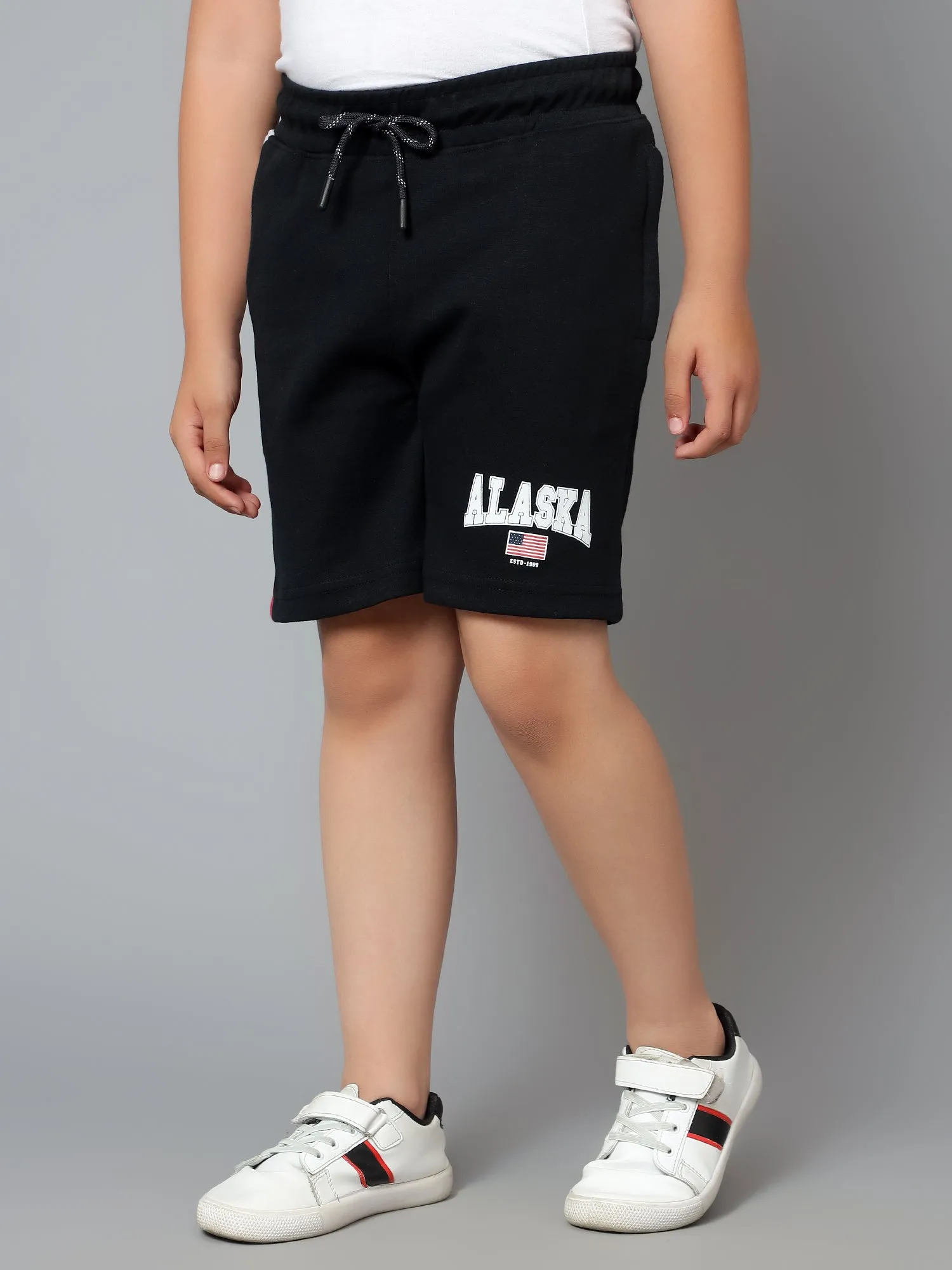 Cantabil Boy's Navy Blue Printed Bermuda Shorts