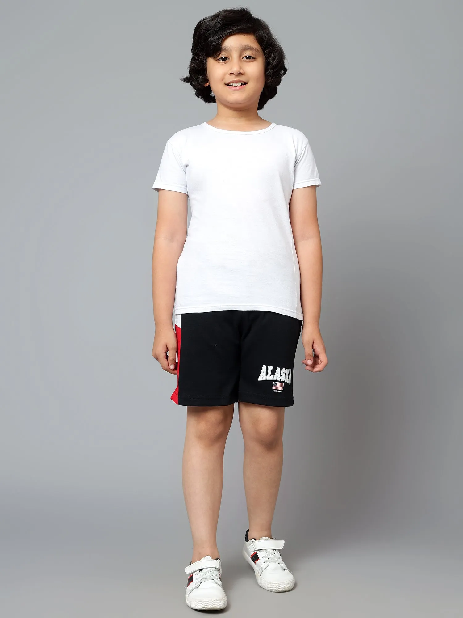 Cantabil Boy's Navy Blue Printed Bermuda Shorts