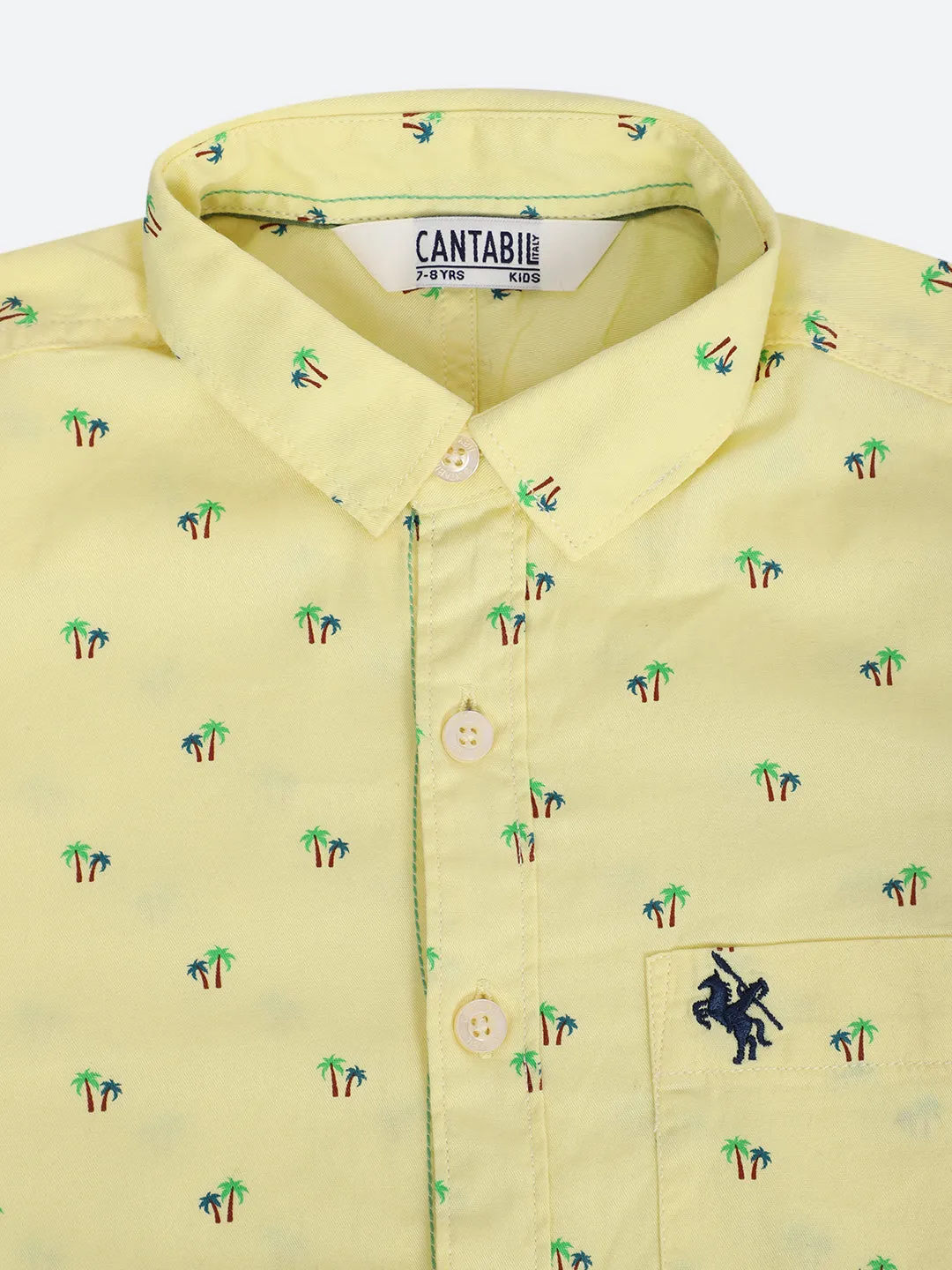 Cantabil Boy's Yellow Full Sleeves Shirt