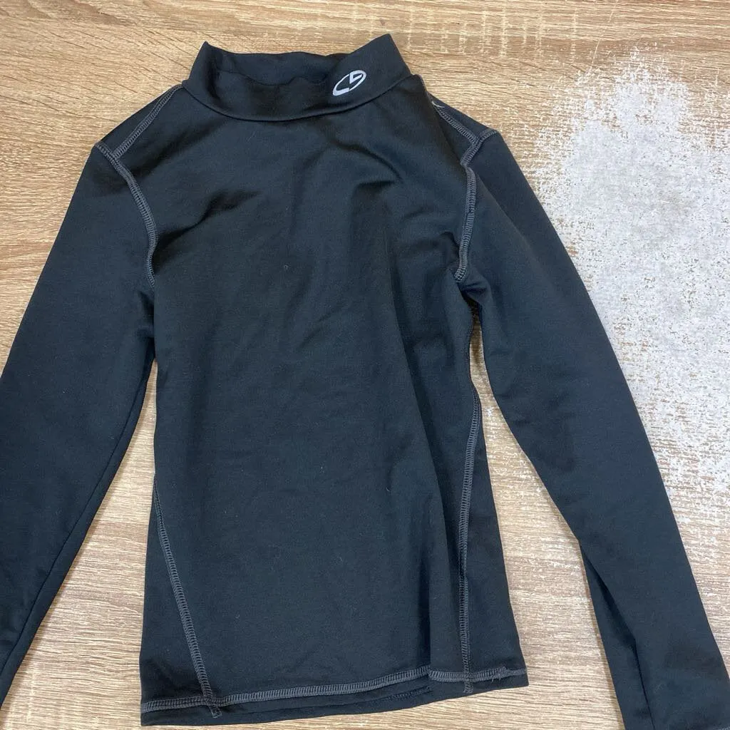 Champion - Kid's Mock-Neck Baselayer Top: Black-children-SM (6/7)