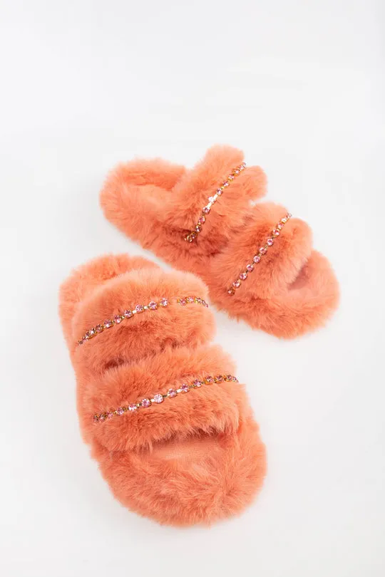 Charlotte Faux Fur Slippers ~ Various Colors