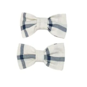 Checkered Linen Pigtail Bows