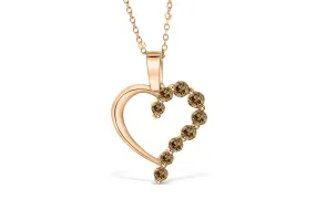 Chocolate Diamond Heart Pendant 0.31 CT TW 14K Rose Gold DPEN038