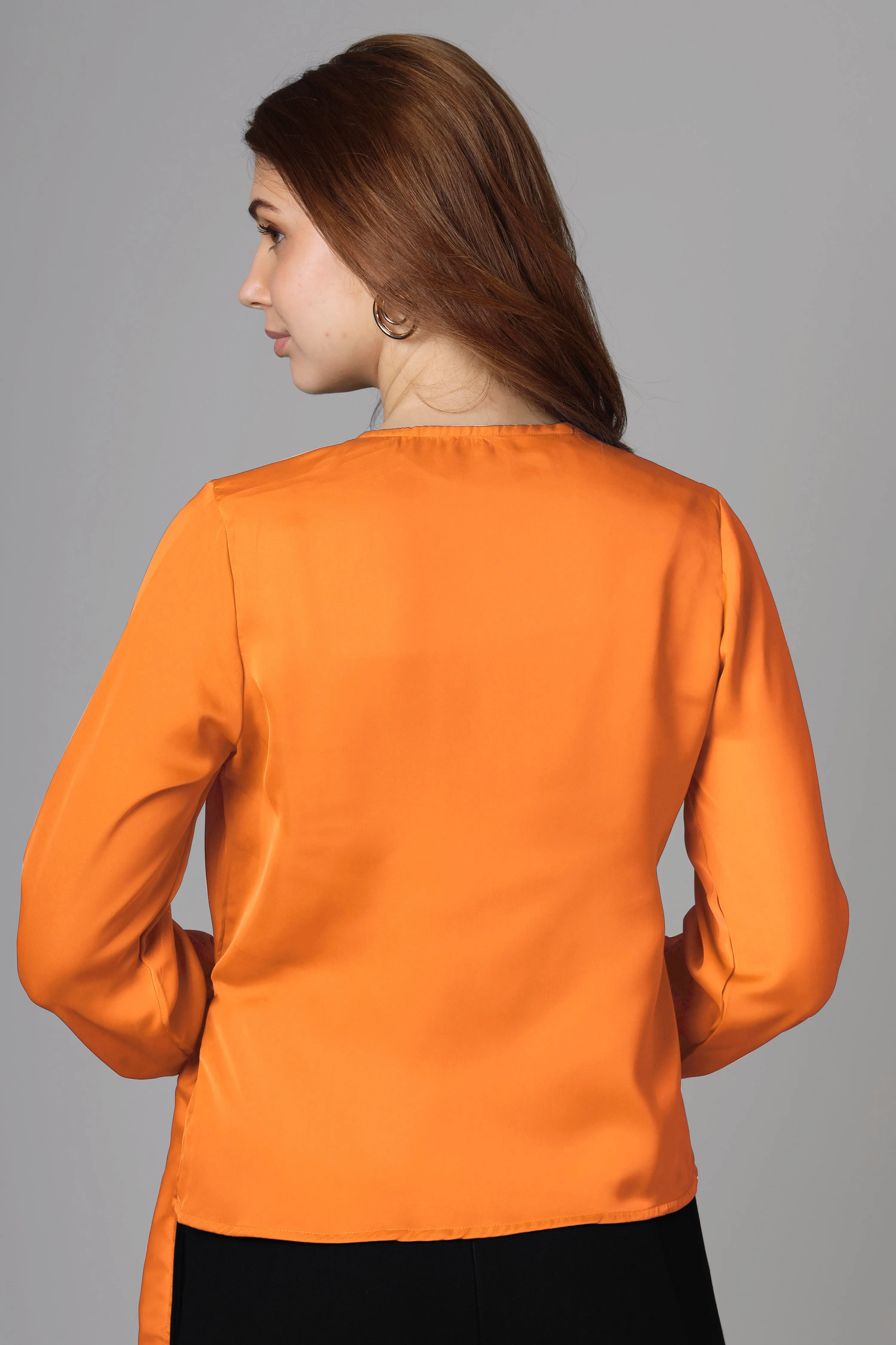 Classic Plain Orange Top For Women