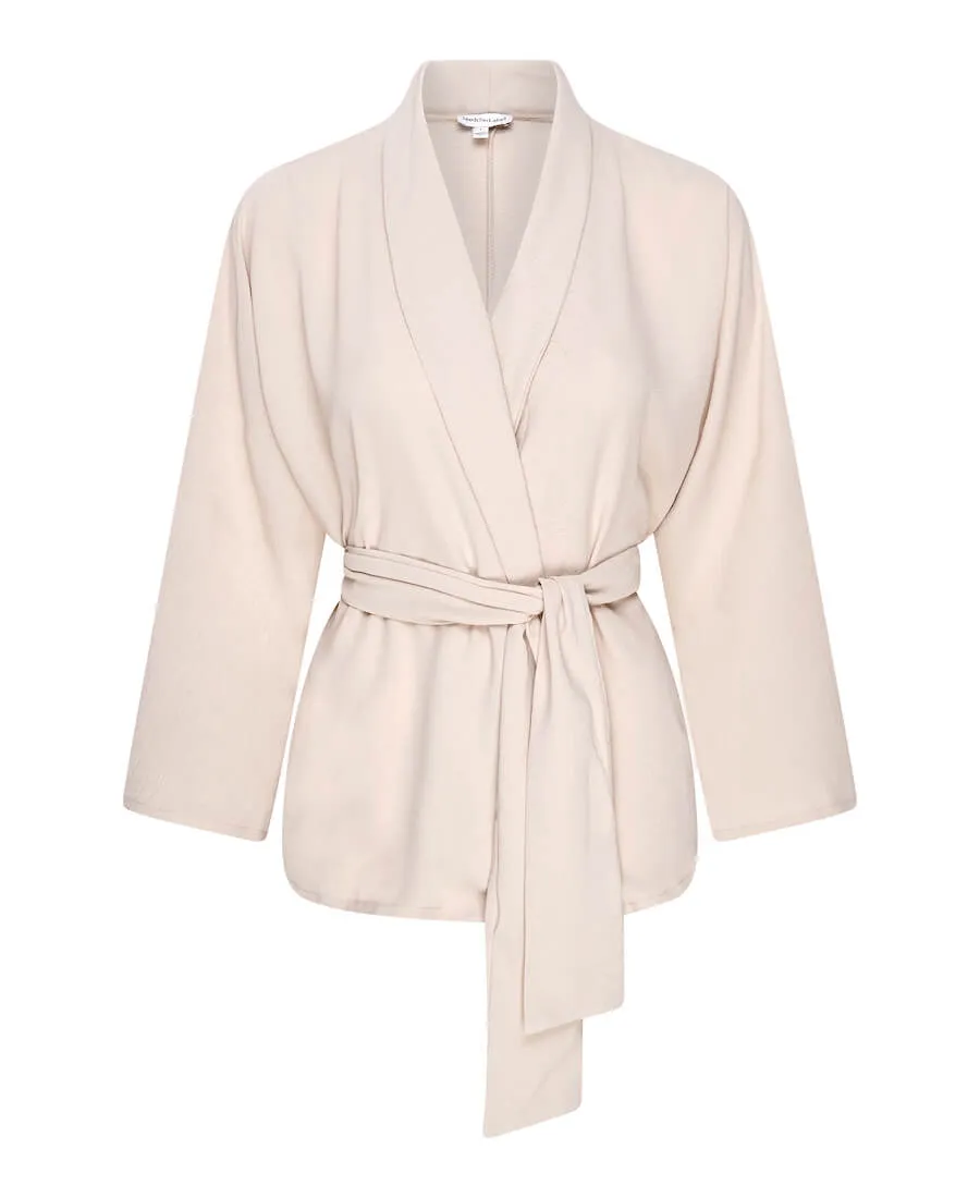 Cream Soft Belted Jacket