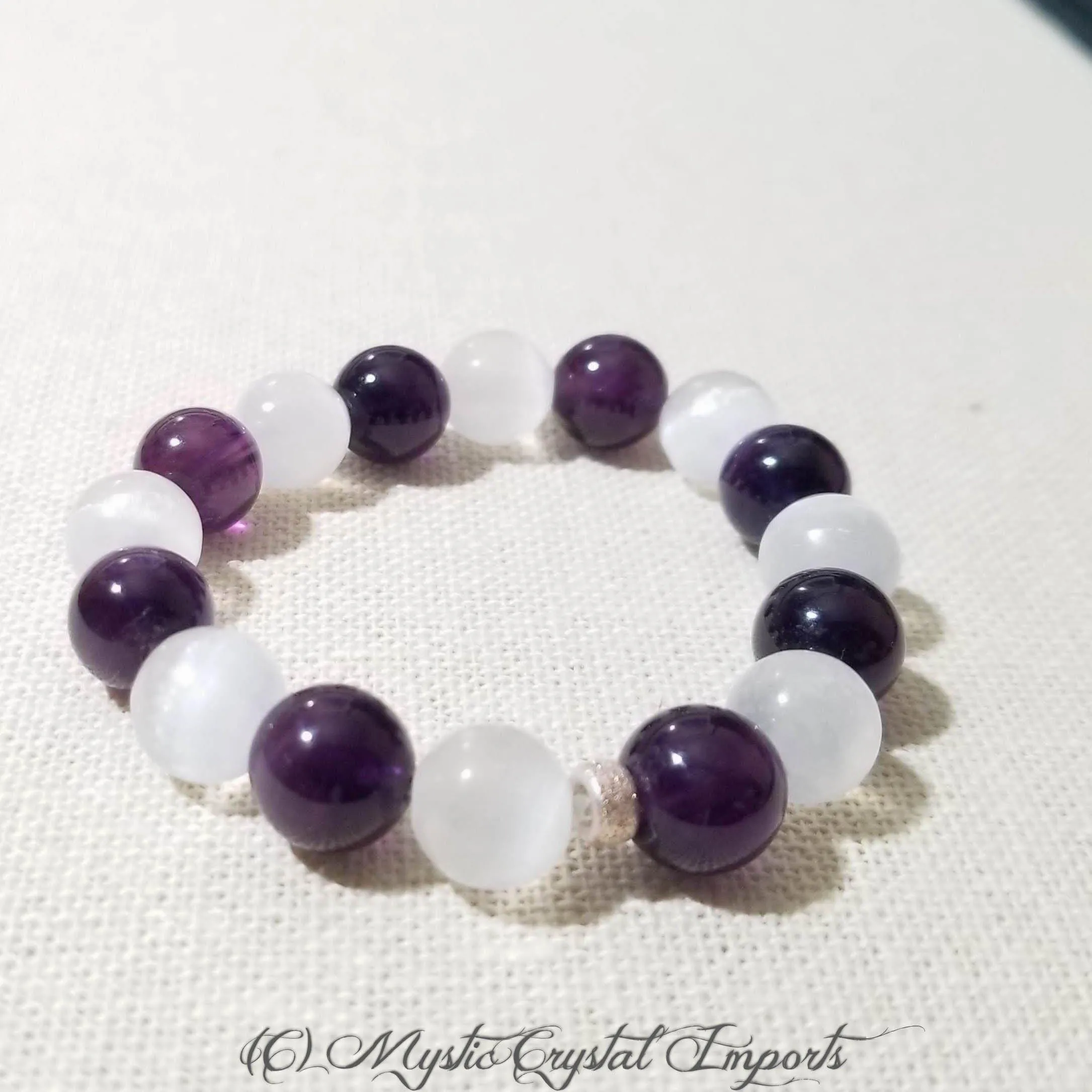 Crown Chakra Crystal Healing Selenite Bracelet