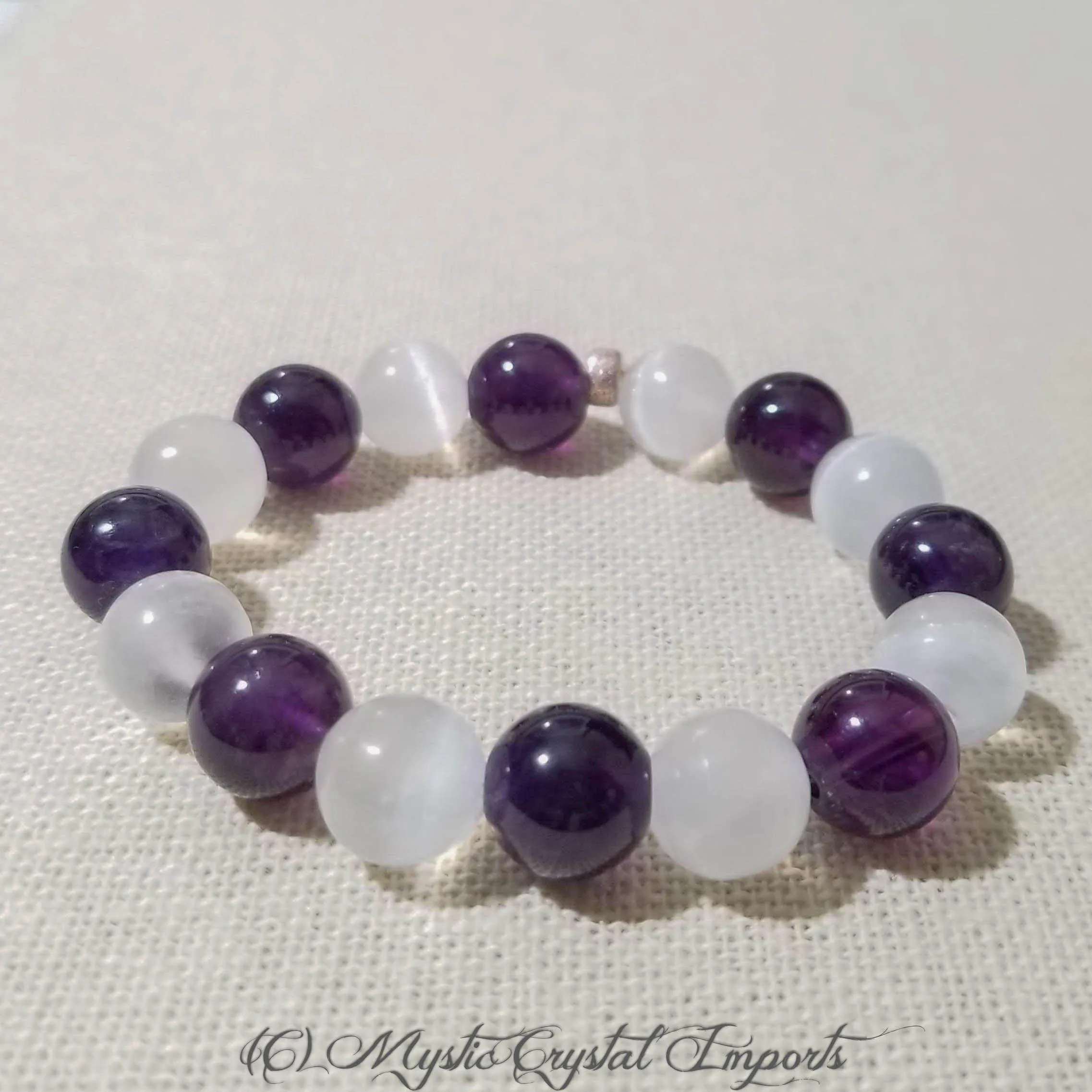 Crown Chakra Crystal Healing Selenite Bracelet