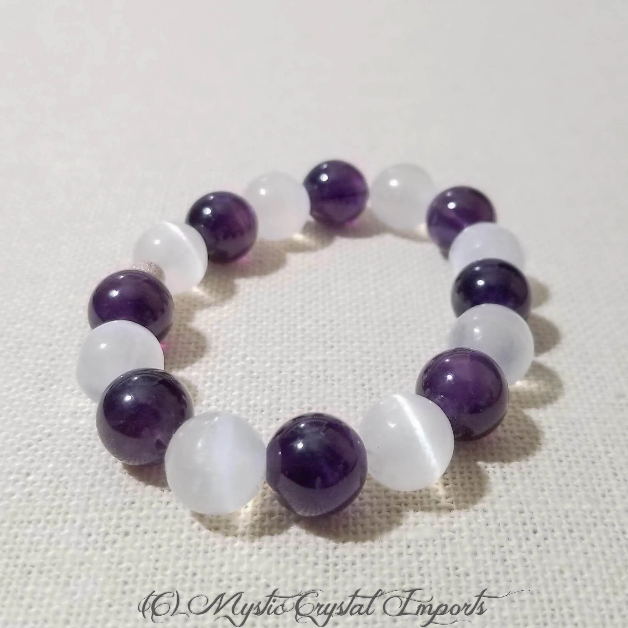 Crown Chakra Crystal Healing Selenite Bracelet