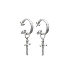 DAGGER Mini Hoops | Silver