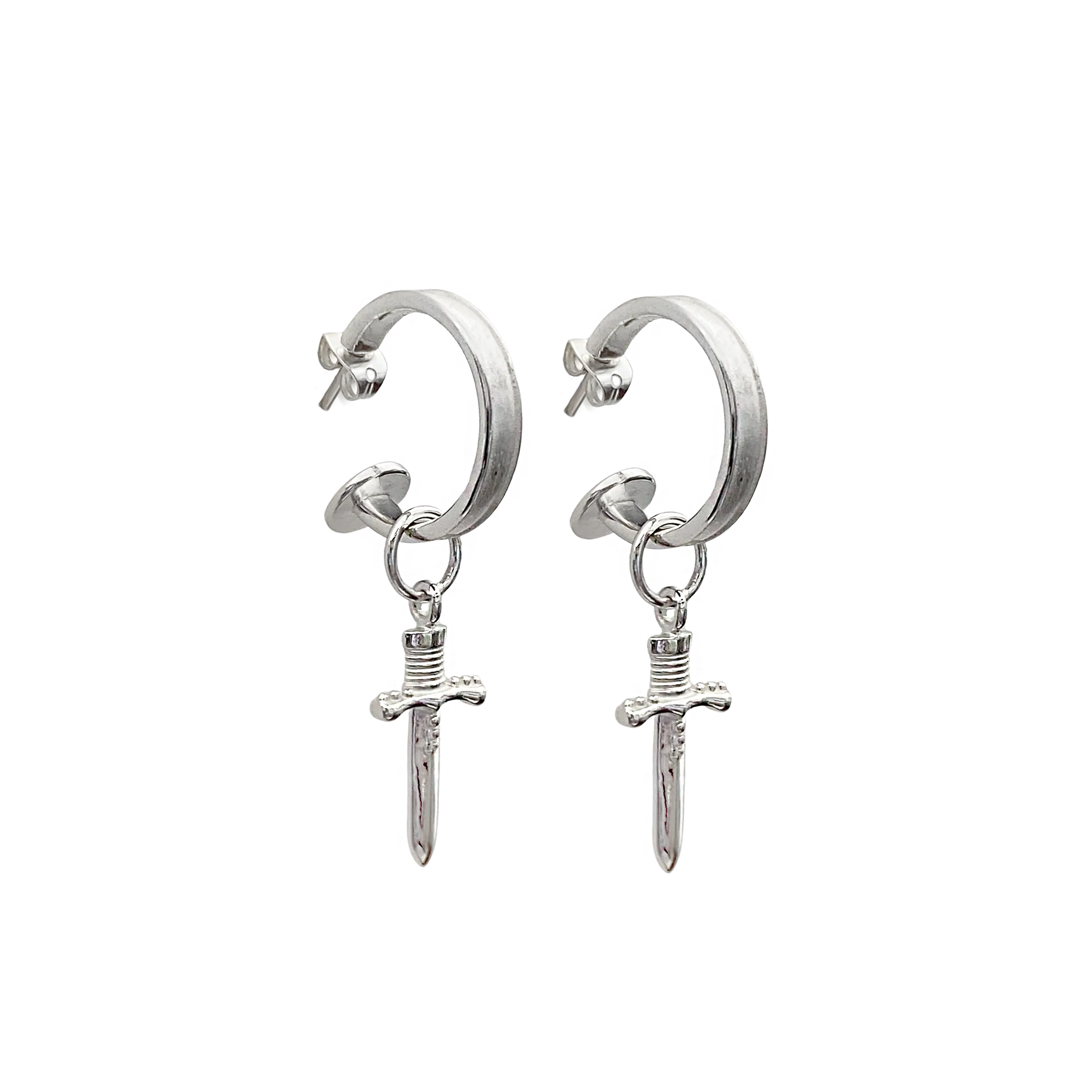 DAGGER Mini Hoops | Silver