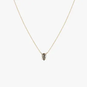 Dark Grey Pear Diamond Necklace