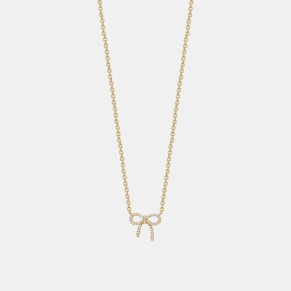 Diamond Bow Necklace