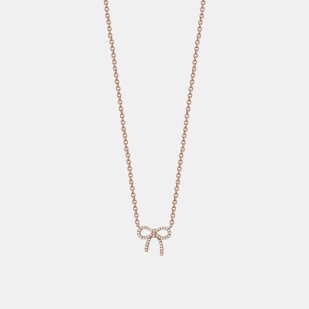 Diamond Bow Necklace