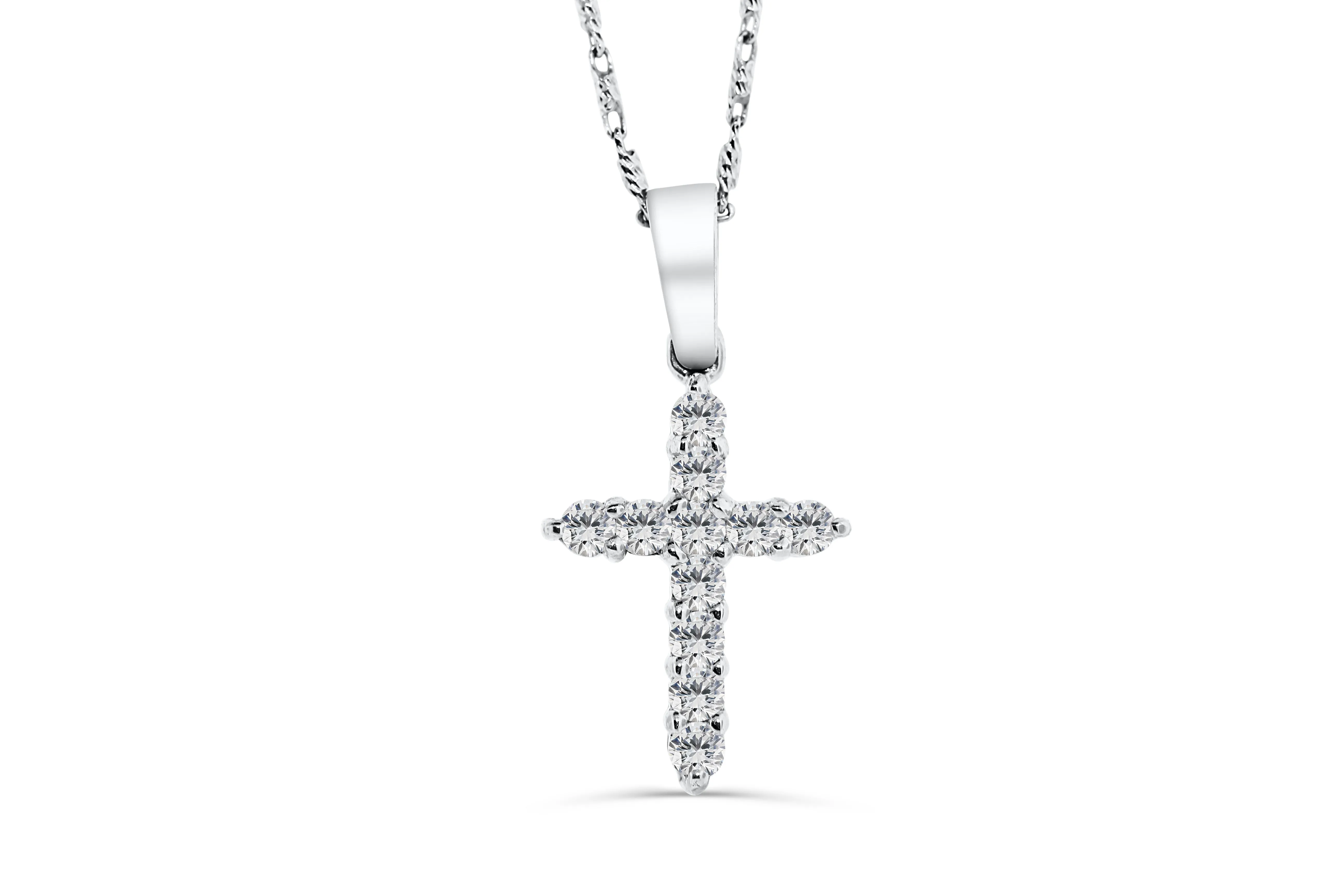 Diamond Cross Pendant 0.35 CT TW 14K White Gold DPEN014