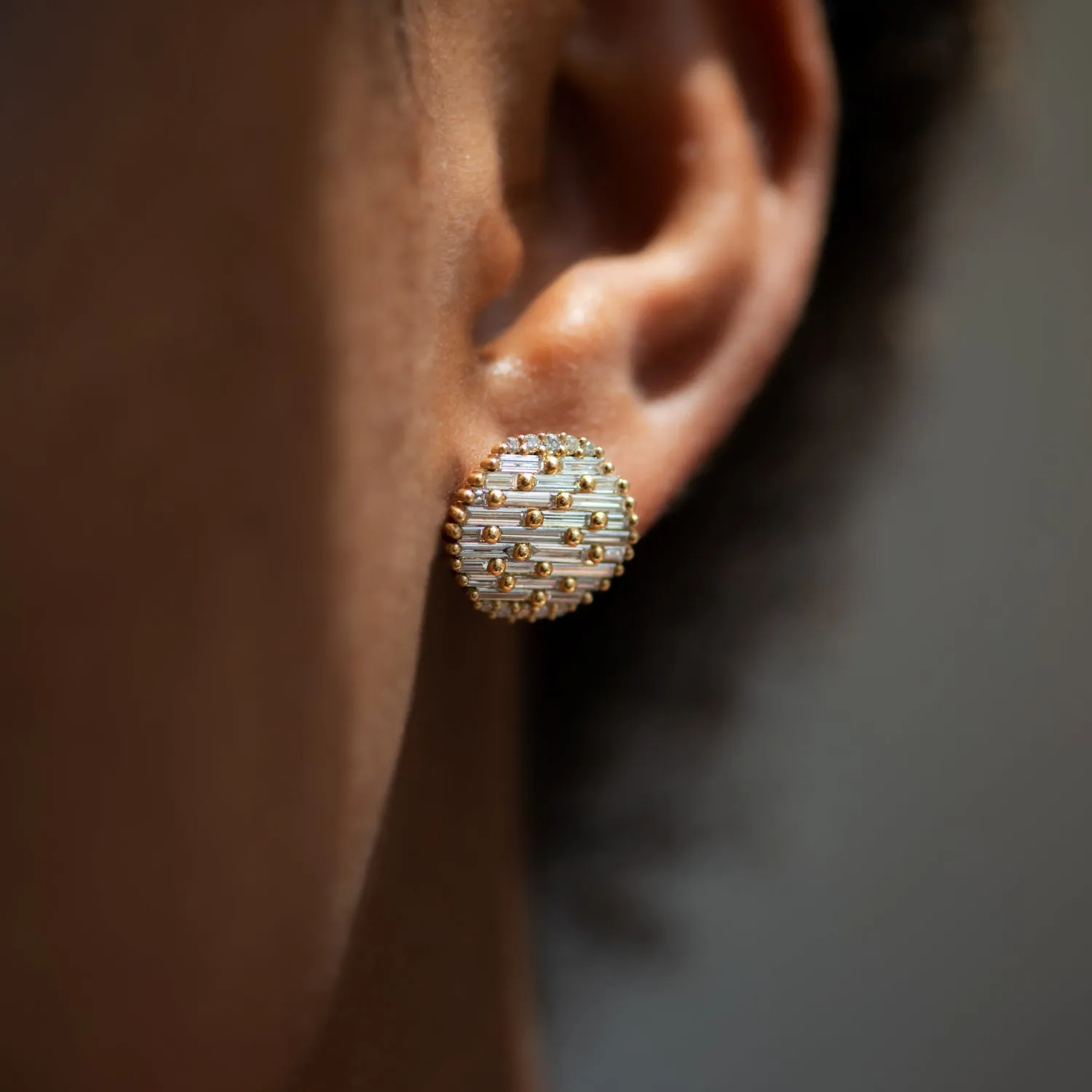 Diamond Disco Earrings - With Needle Cut Baguette Diamonds