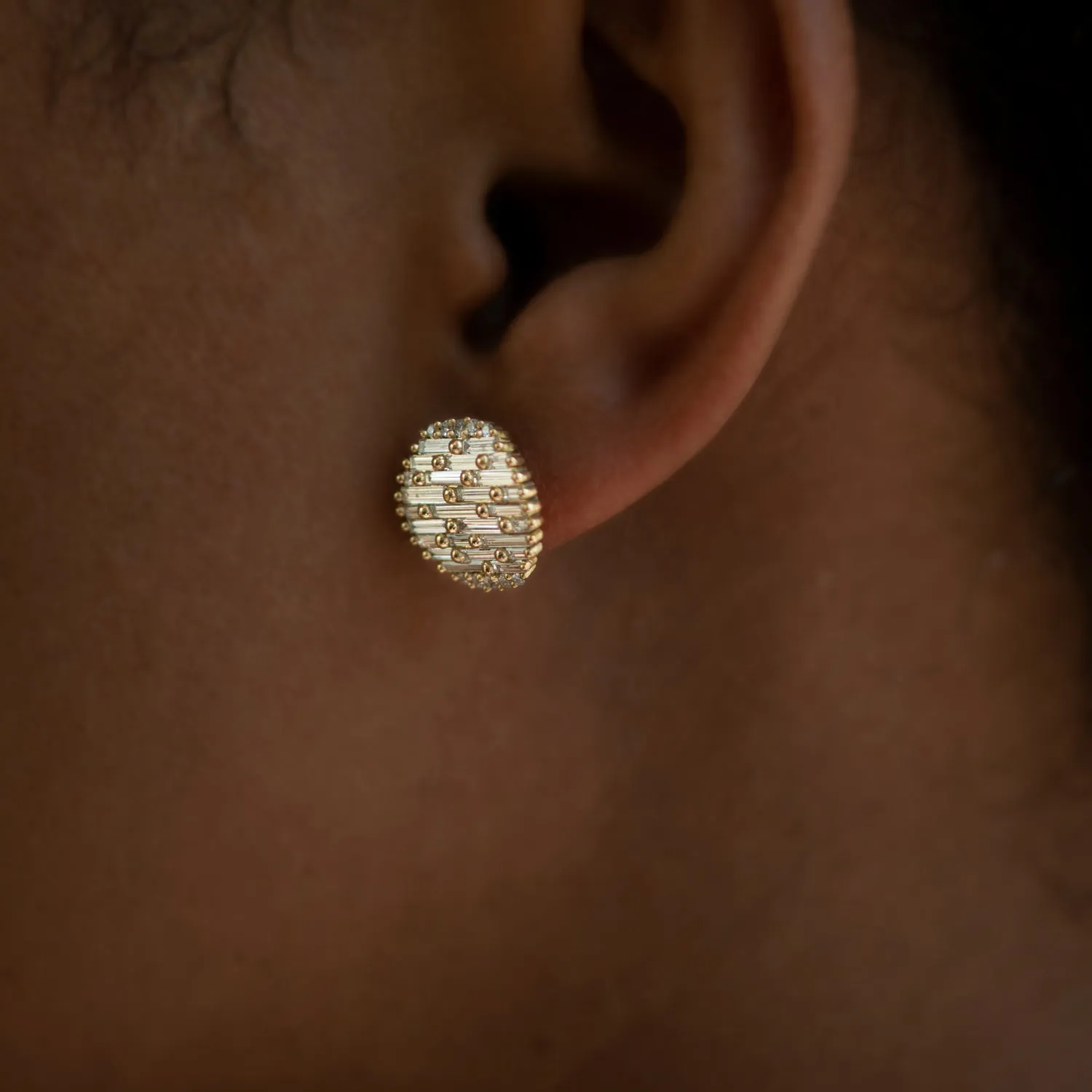 Diamond Disco Earrings - With Needle Cut Baguette Diamonds