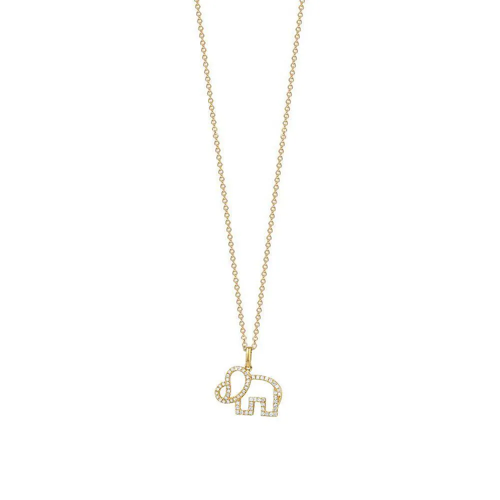 Diamond Elephant Necklace