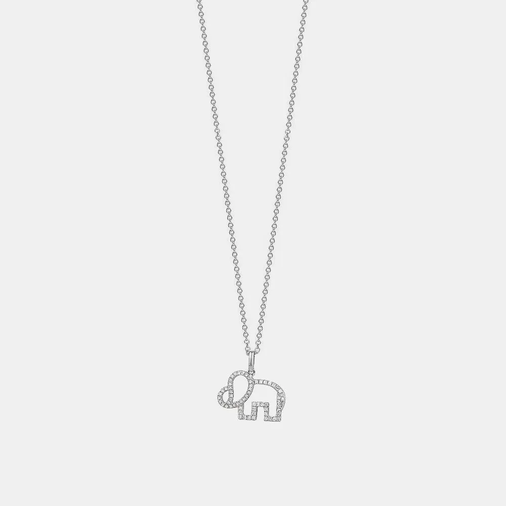 Diamond Elephant Necklace