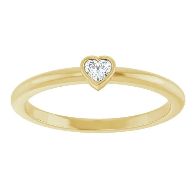 Diamond Heart Stackable Ring