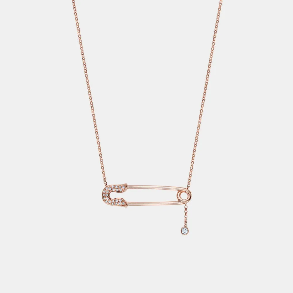 Diamond Safety Pin Necklace