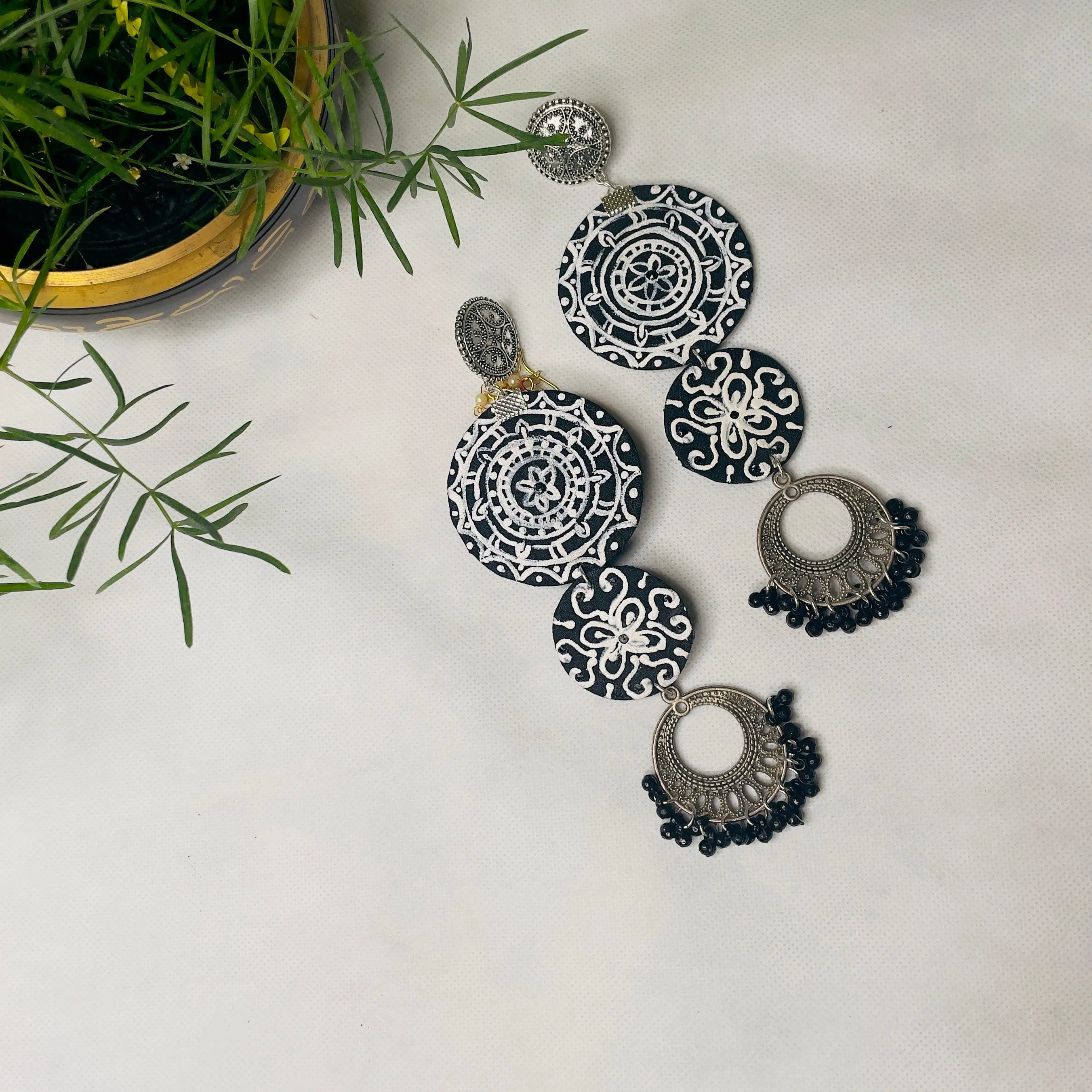 Dijul Handpainted Black (Earrings)