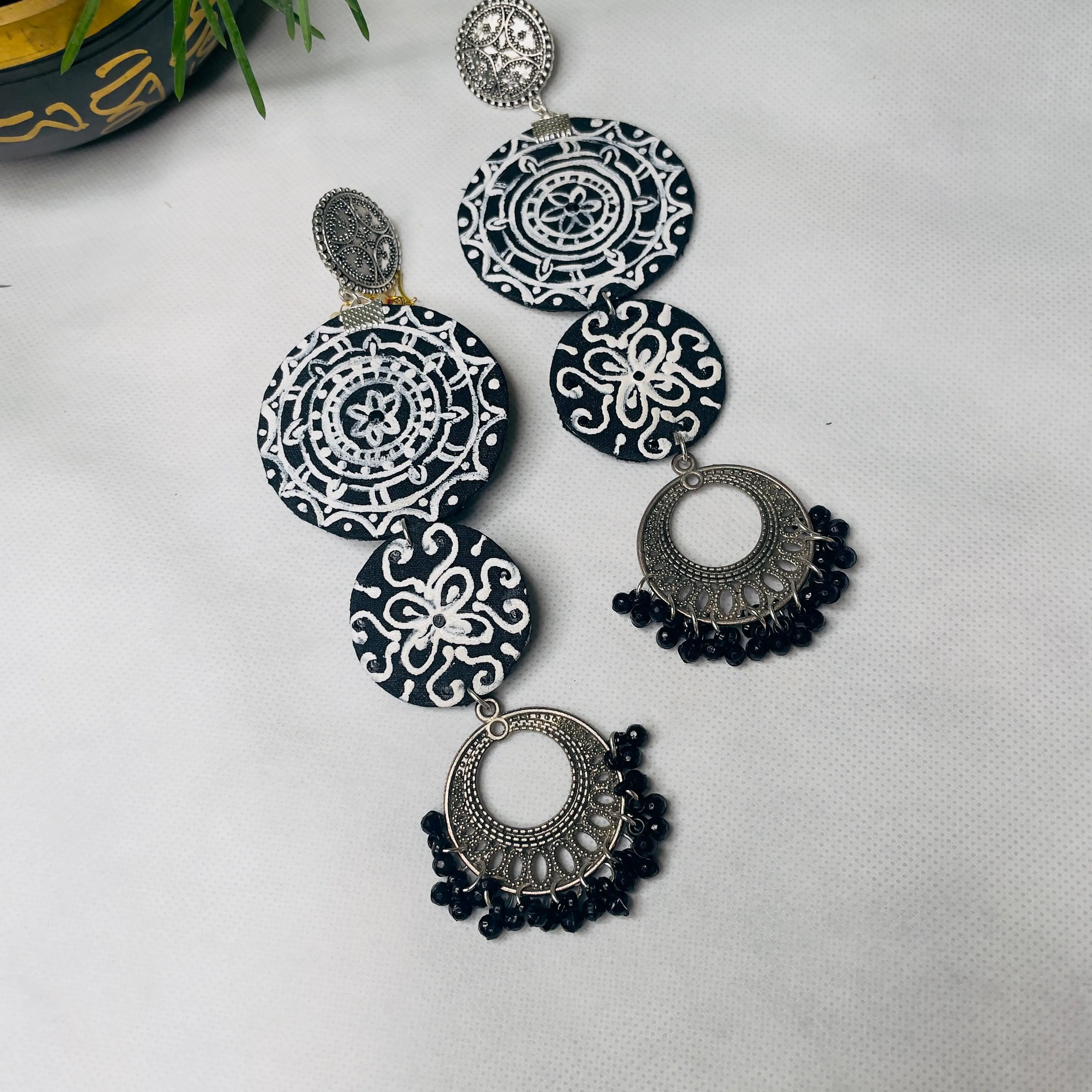 Dijul Handpainted Black (Earrings)