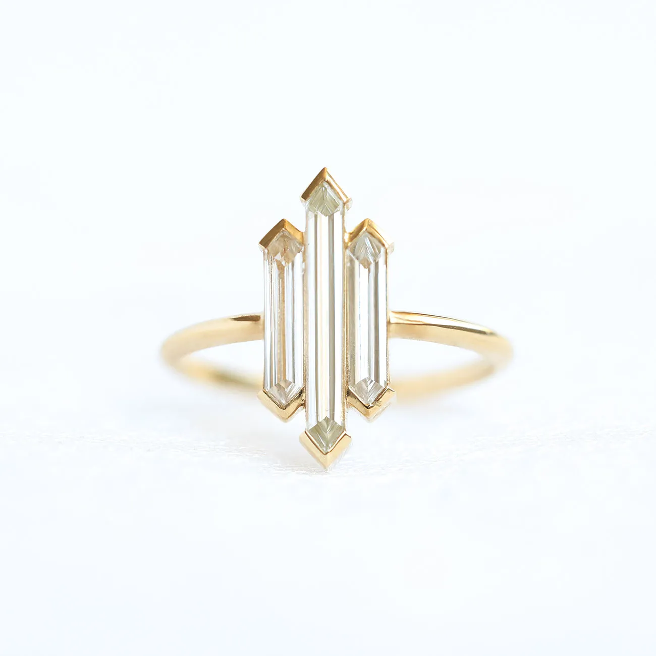 Dorothea Diamond Ring With Hexagonal Diamonds