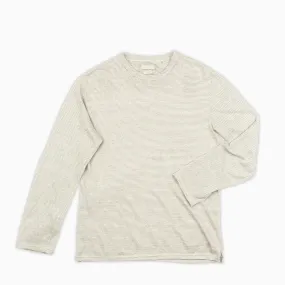 Elié long-sleeved t-shirt in soft-striped jersey (creme)