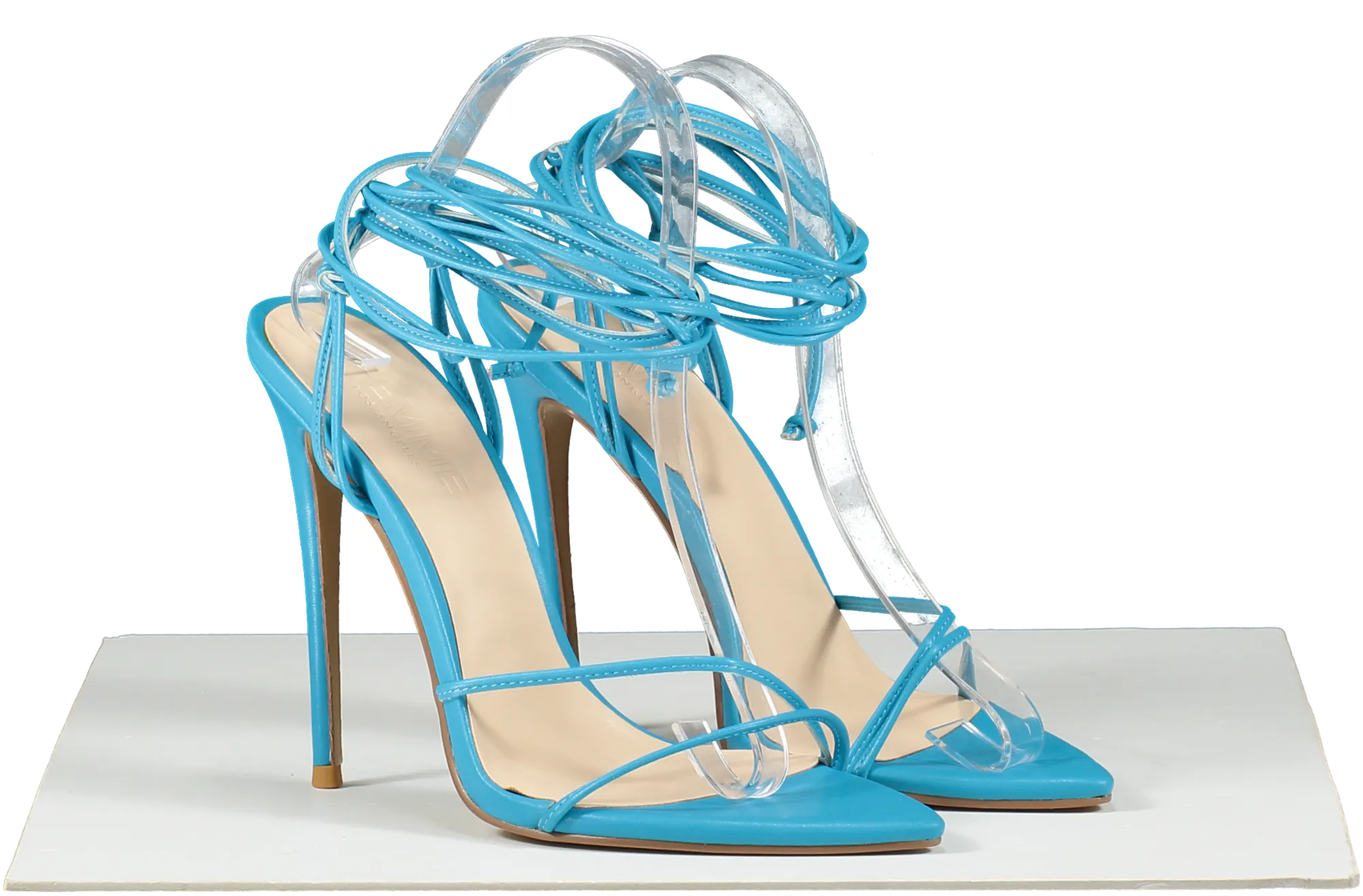 Femme Los Angeles Blue Strappy Sandals UK 6 EU 39 👠