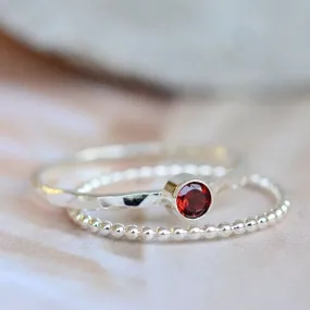 Garnet ring sterling silver,January birthstone,Handmade Jewelry,Gift for her