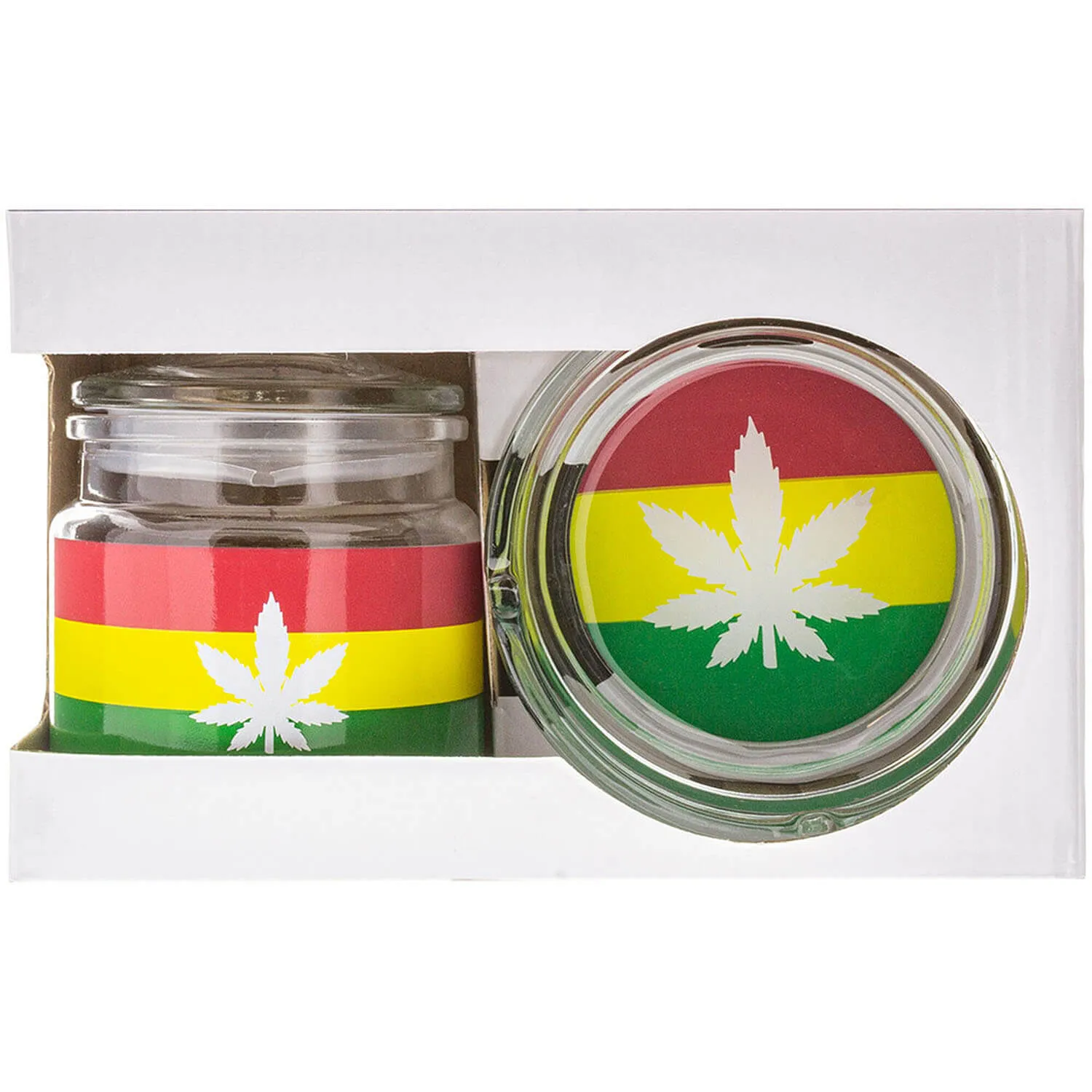 Glass Stash Jar & Ashtray Set