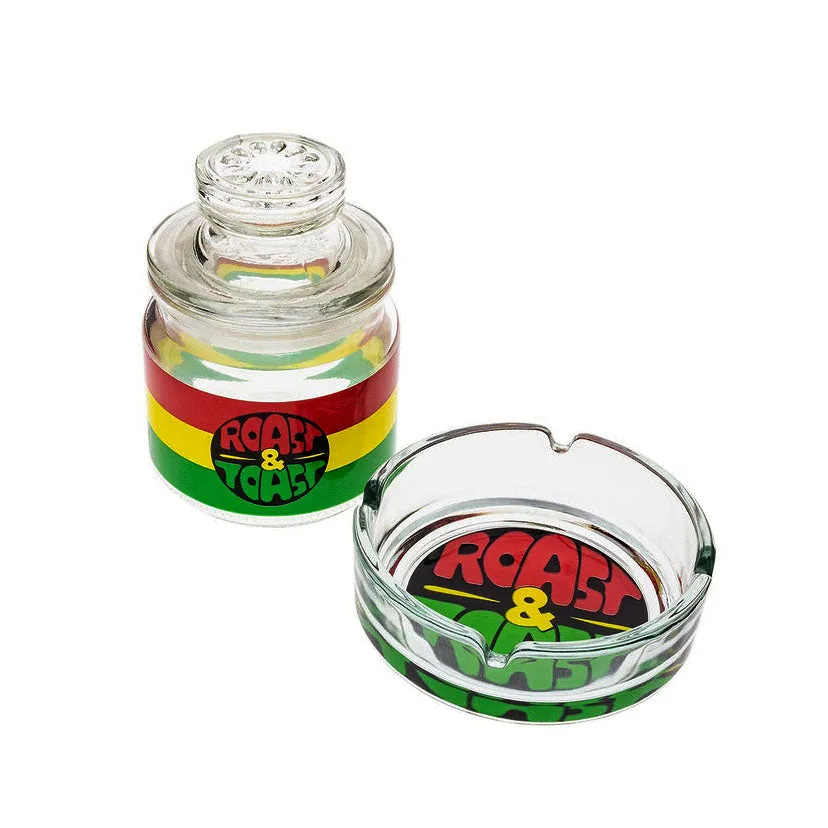 Glass Stash Jar & Ashtray Set