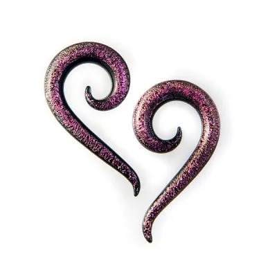 Glass Tail Spiral - Pink Dichro