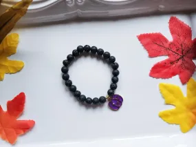 Halloween Collection || Lava Jack-o'-Lantern Beaded Bracelet || Reiki Infused