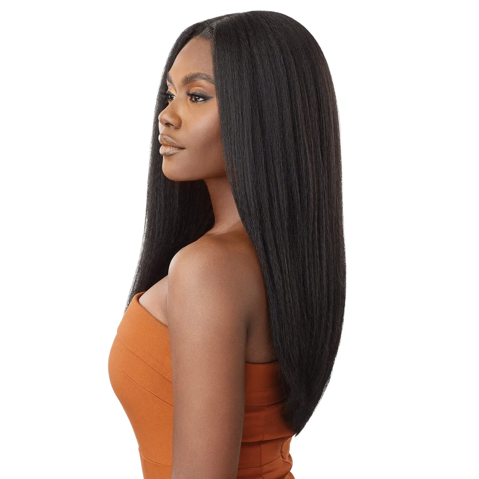 HHB-KINKY STRAIGHT 24 | Outre Human Hair Blend 5X5 Lace Closure Wig