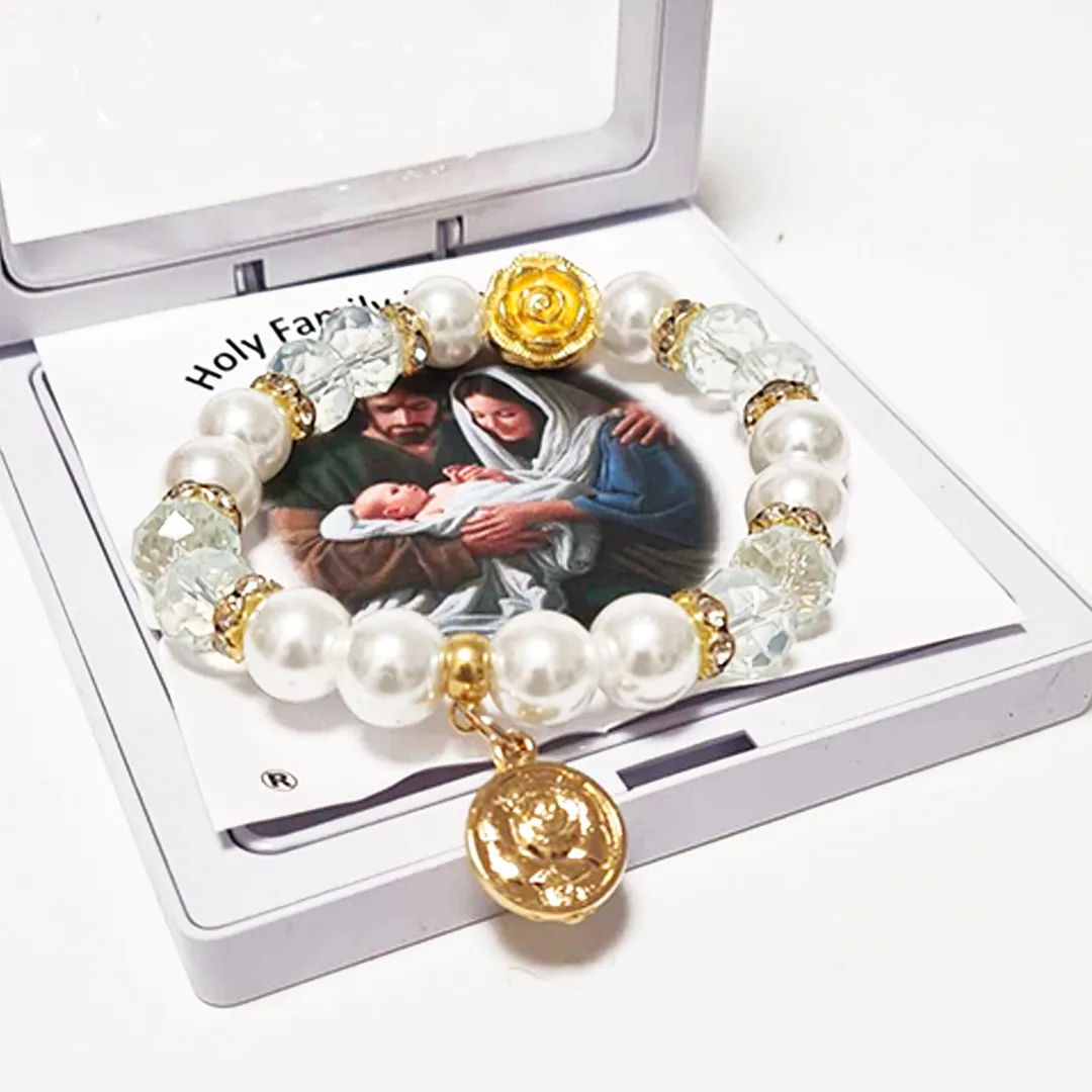 Holy Family Golden Blue Bracelet