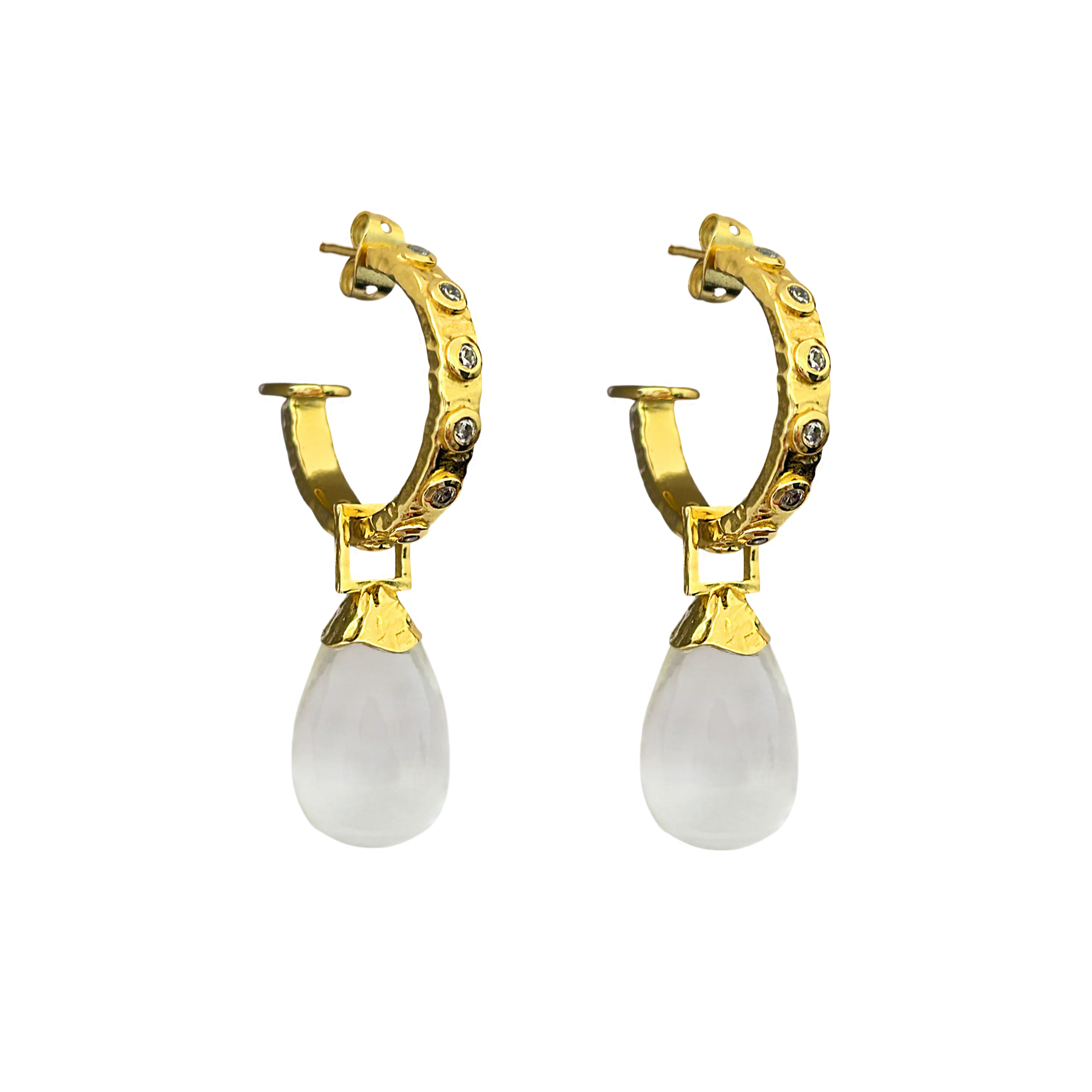 INES Earrings | Crystal Quartz & CZ