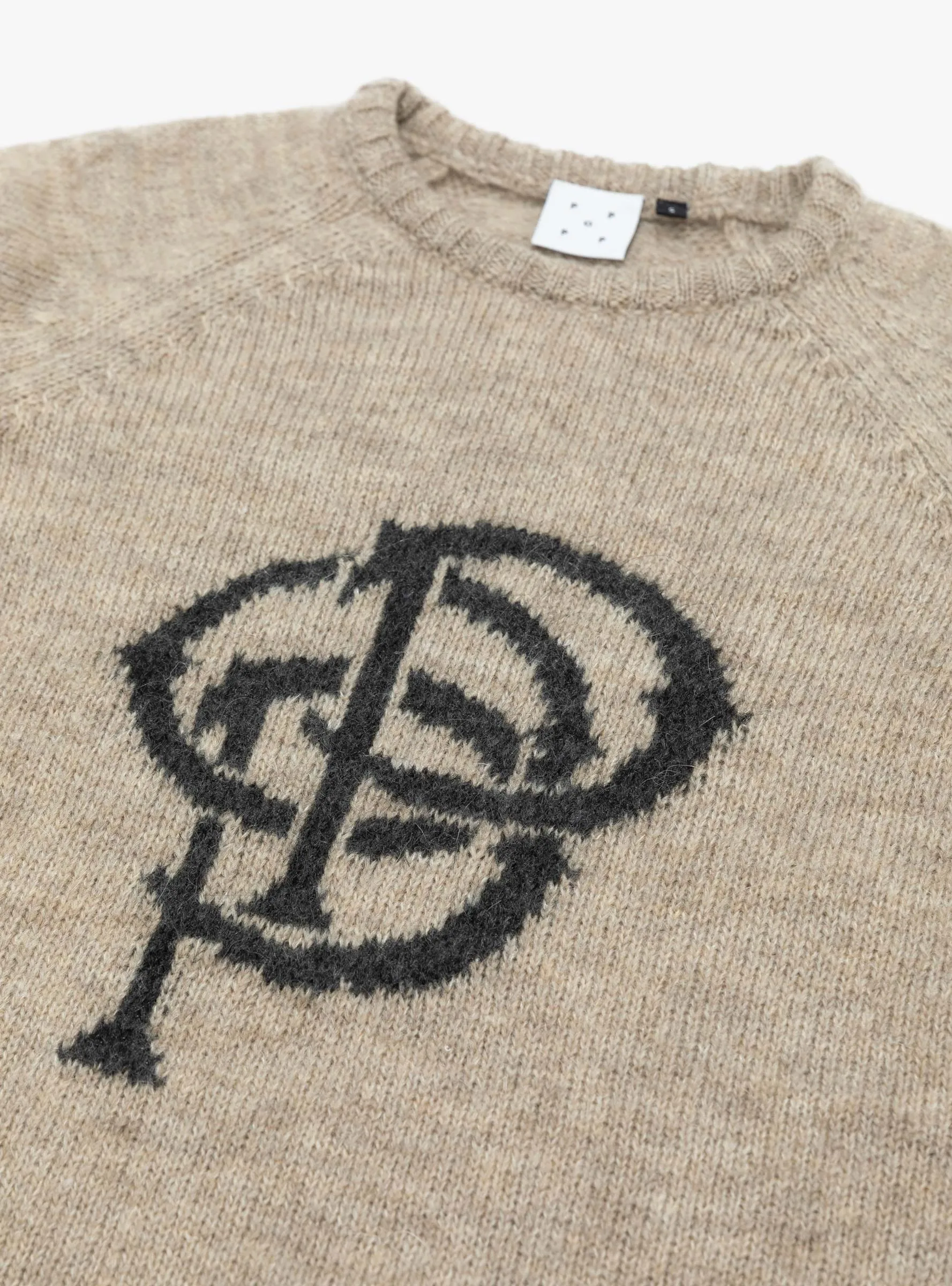 Initials Knitted Crewneck Sesame