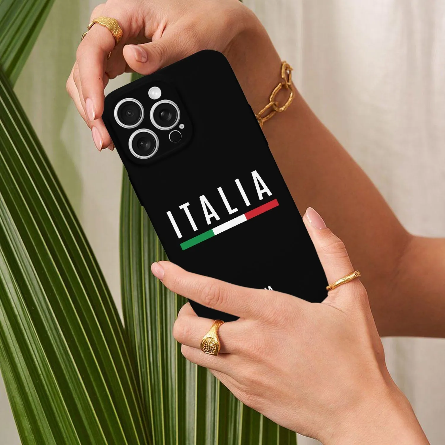 Italy Black Phone Case iPhone 15 Pro (Lens Protective)