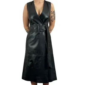 Joseph £1345 Black Dibo Nappa Leather Dress S