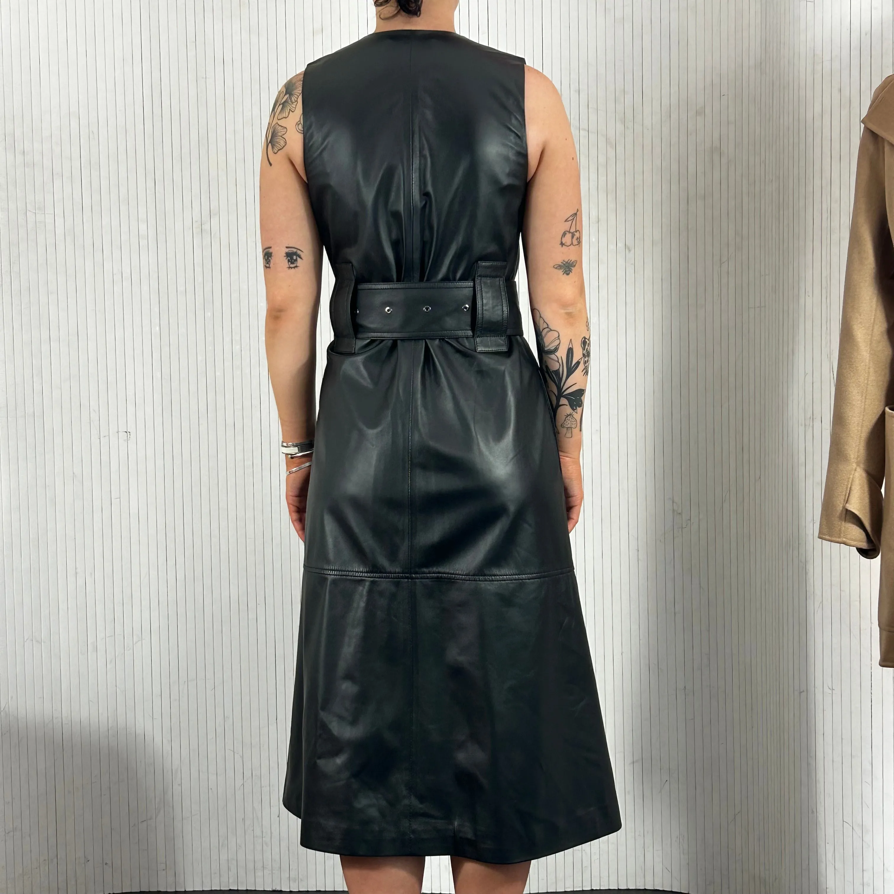 Joseph £1345 Black Dibo Nappa Leather Dress S