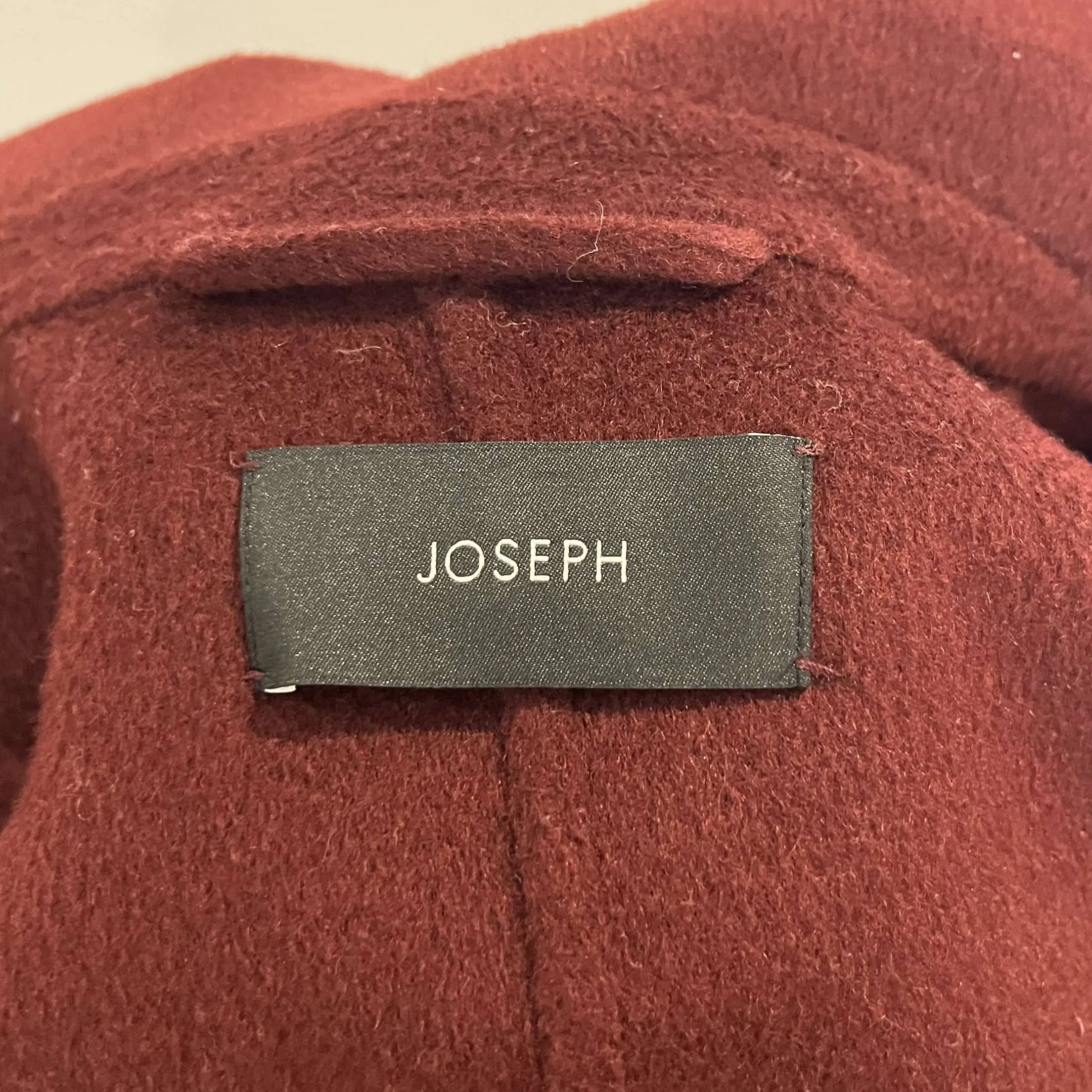 Joseph £855 Claret Double Faced Cashmere Cenda Coat XXS/XS/S