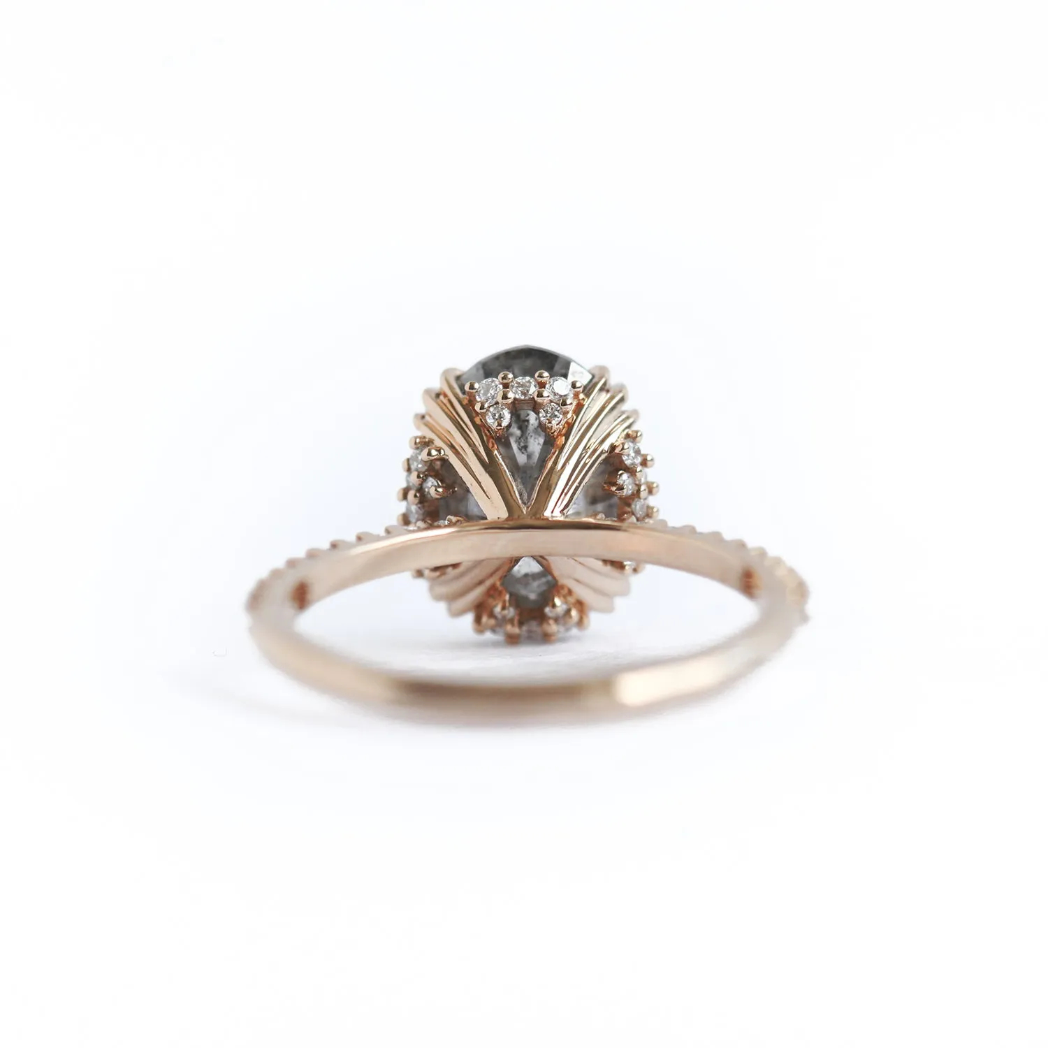 Kayla Oval Salt And Pepper Diamond Ring