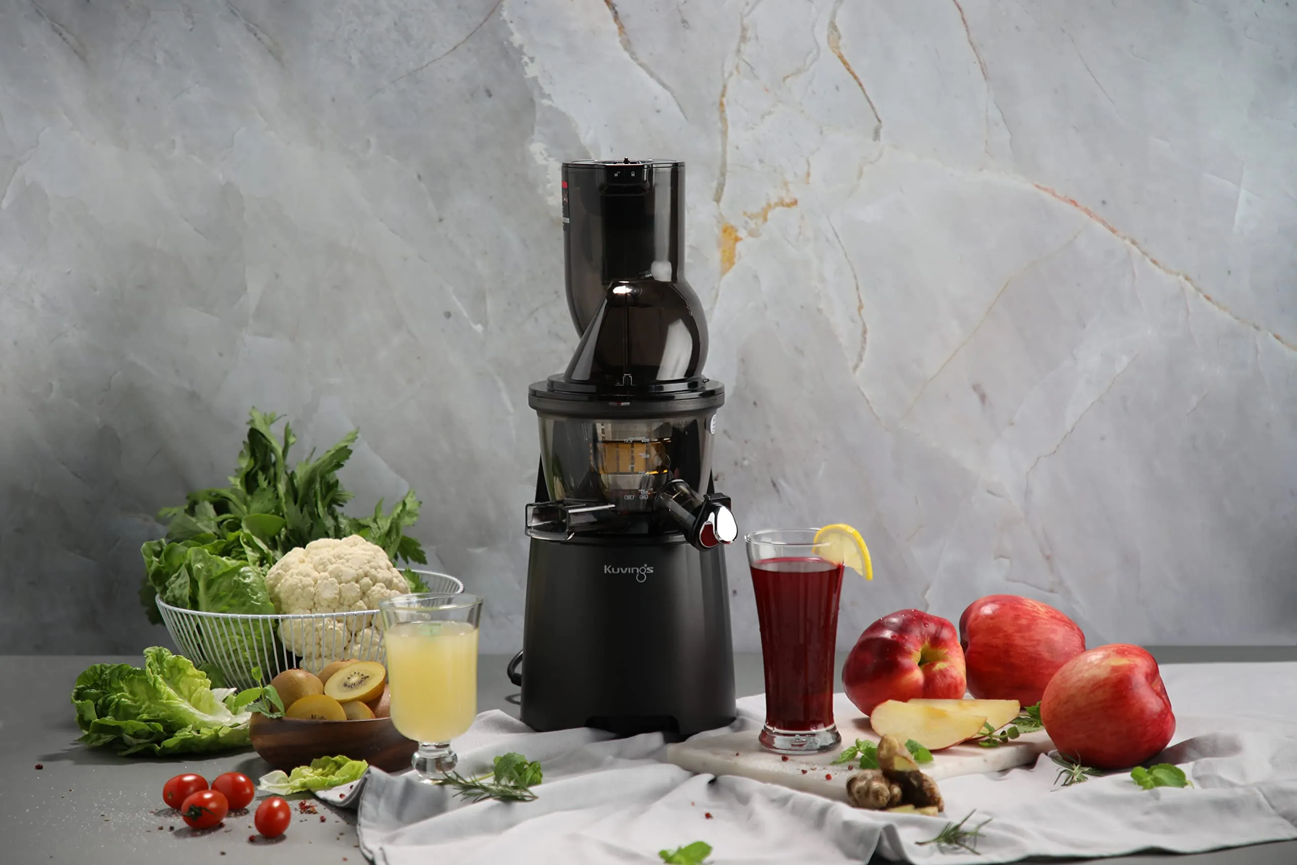 Kuvings EVO810 Black Professional Cold Press Whole Slow Juicer, World's Only Juicer with Patented Rubber & Silicon-Free Technology, All-in-1 Fruit & Vegetable Juicer (EVO810 Black)