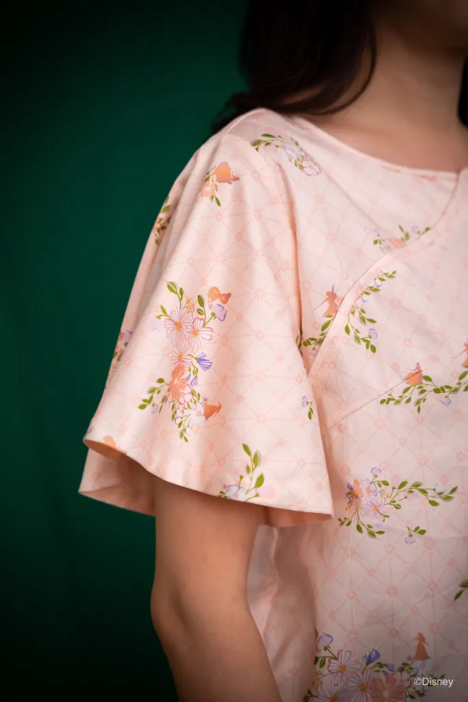 Ladies Cheongsam Top - Pink Princess Daisies