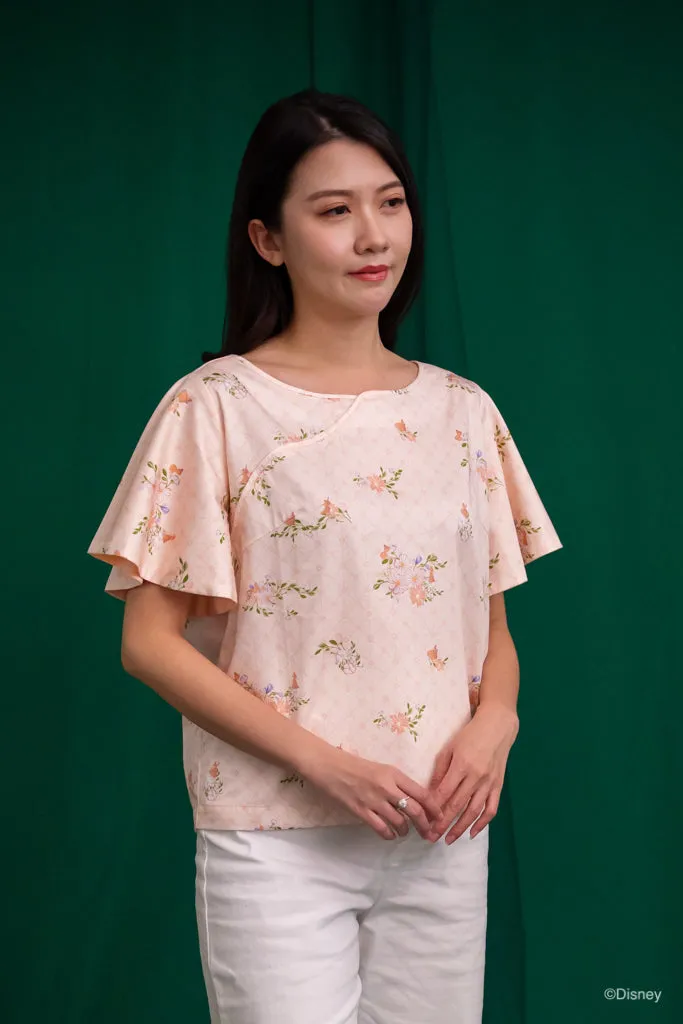 Ladies Cheongsam Top - Pink Princess Daisies