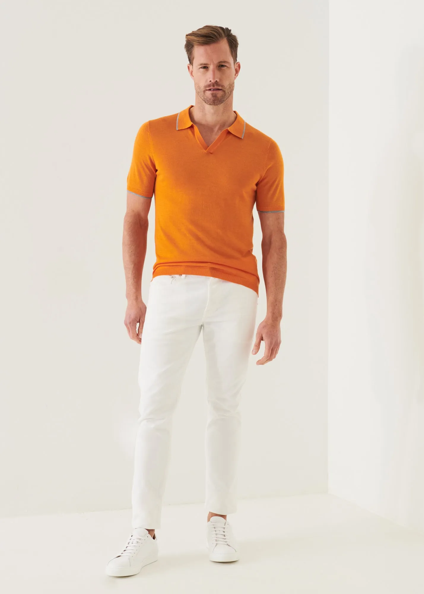 LIGHTWEIGHT MERINO BLEND OPEN POLO