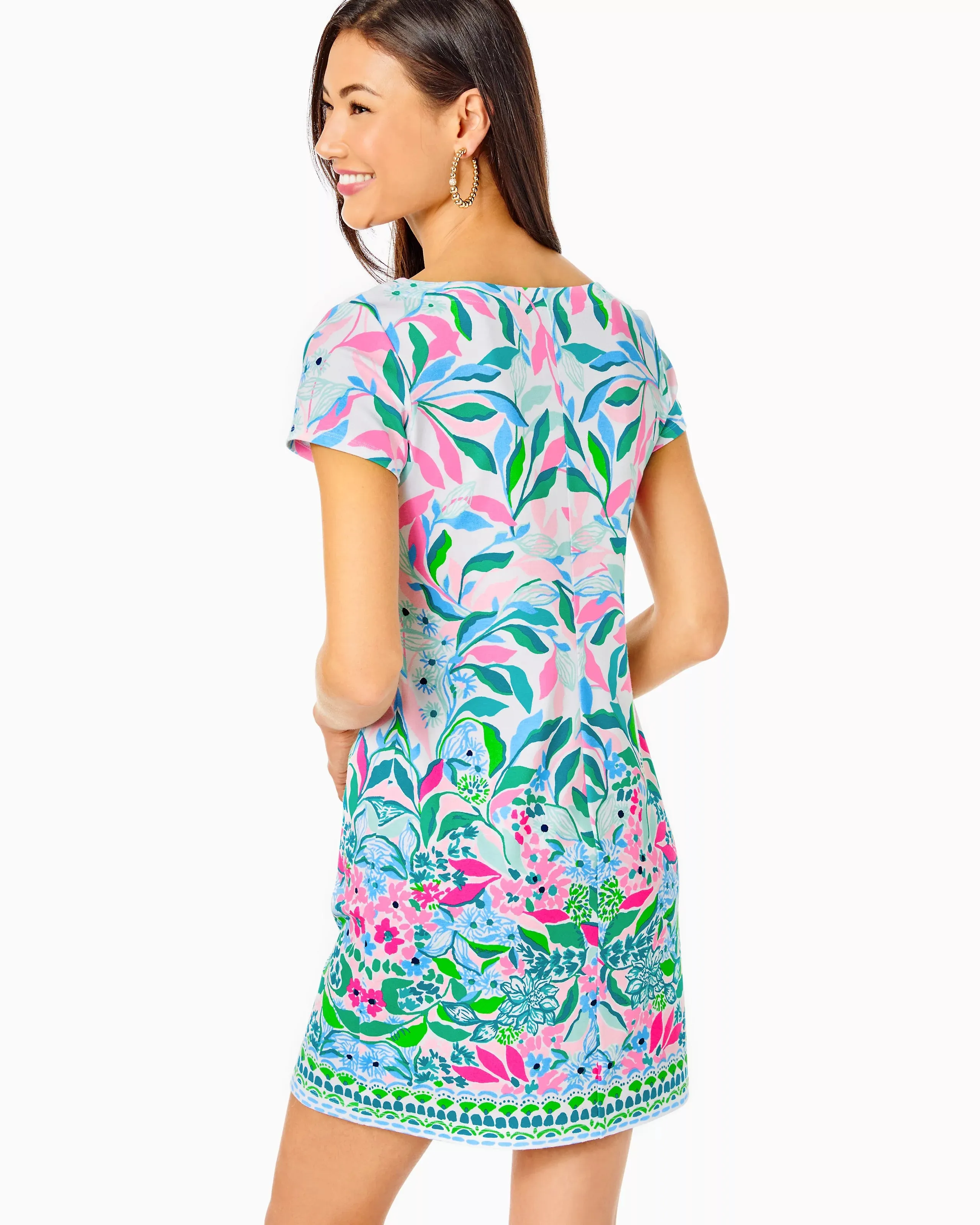 Lilly Pulitzer Women's UPF 50  Sophiletta Dress - Water Lilly Green Leaf Me In Paradise Engineered Dress