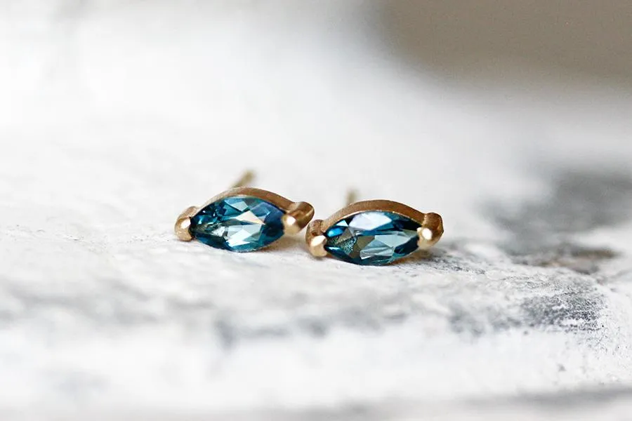 London Blue Topaz Marquise Studs