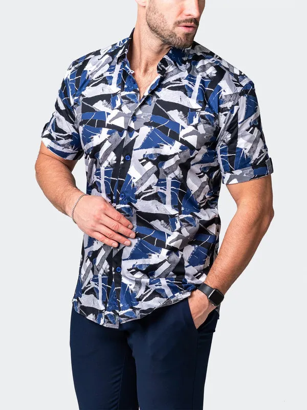 Maceoo Stretch Short-Sleeve Shirt | Galileo Retroactive Blue